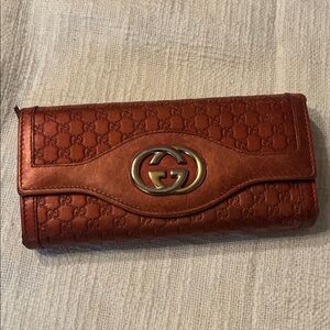 Gucci copper brown color Leather full size Wallet